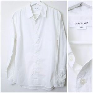 FRAME White Button Down Collared Shirt Slim fit
